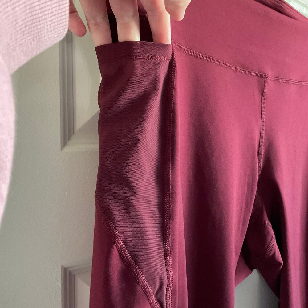 Old Navy Elevate Mid Rise Mesh Detail Wine Burgundy Leggings - XXL - NEW - Picture 2 of 7