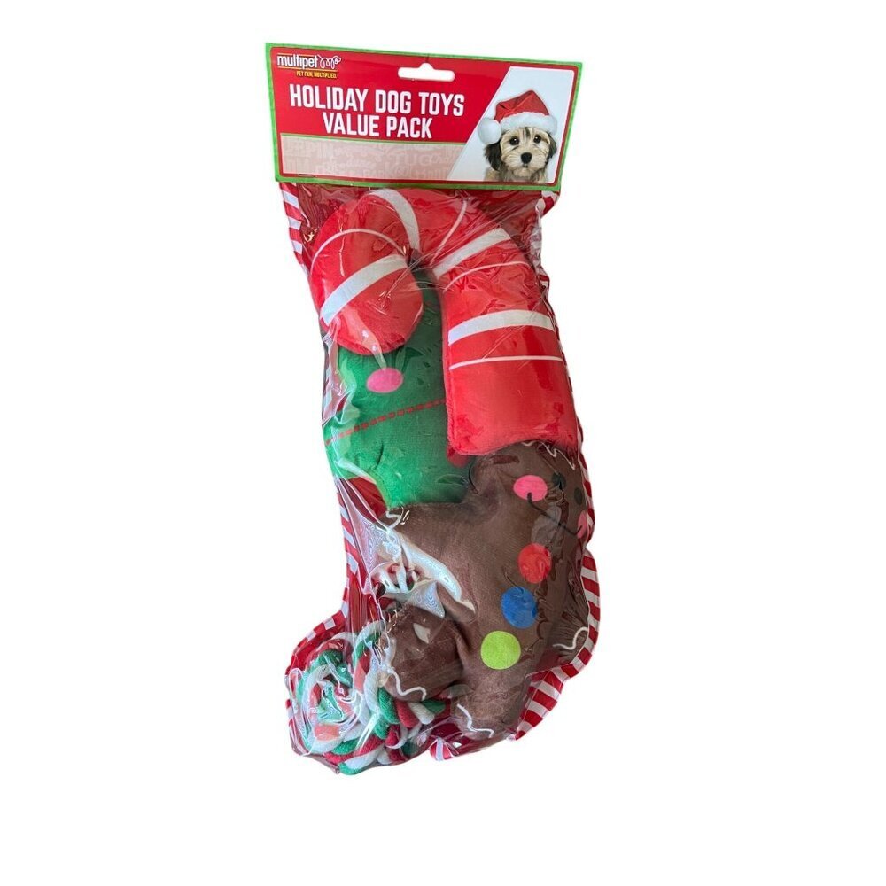 Christmas Stocking Holiday Dog Toys Value Pack By Multipet NWT