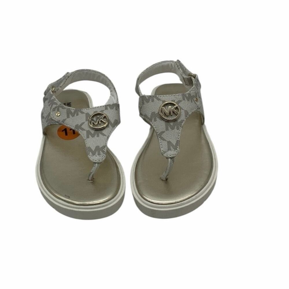 Michael Kors Signature Logo T-Strap Sandals - Vanilla - Picture 2 of 7