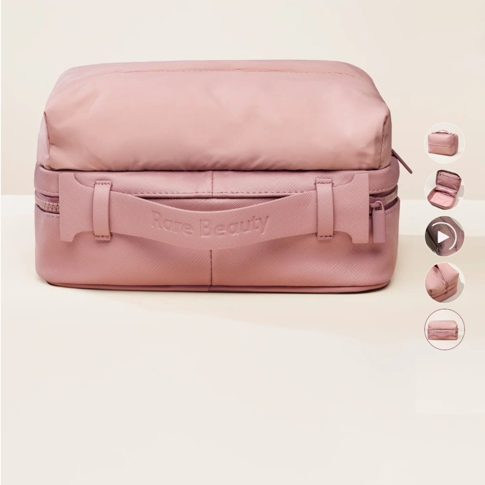 NEW Find Comfort Puffy Toiletry Bag in Mauve by Rare Beauty