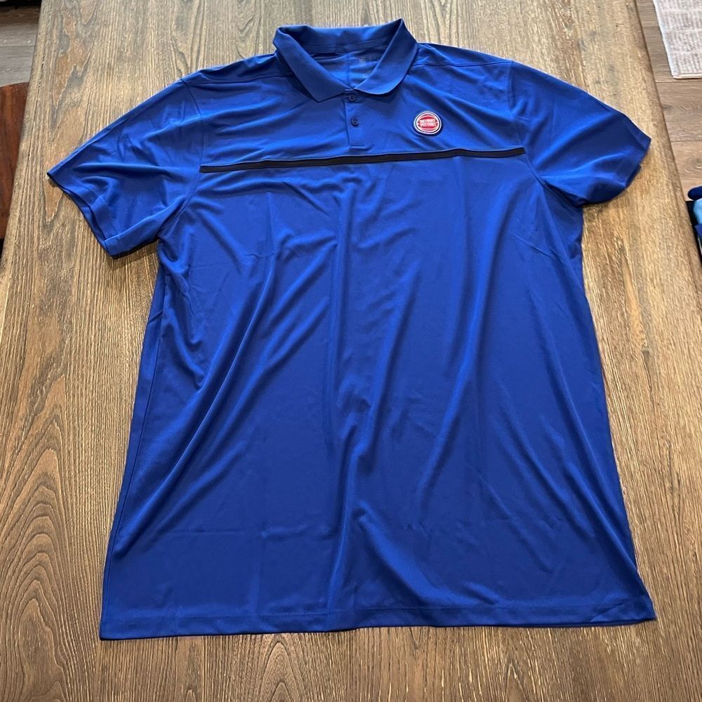 NWT Nike Mens Dri-Fit NBA Detroit Pistons Performance Polo Shirt Blue XXL-Tall