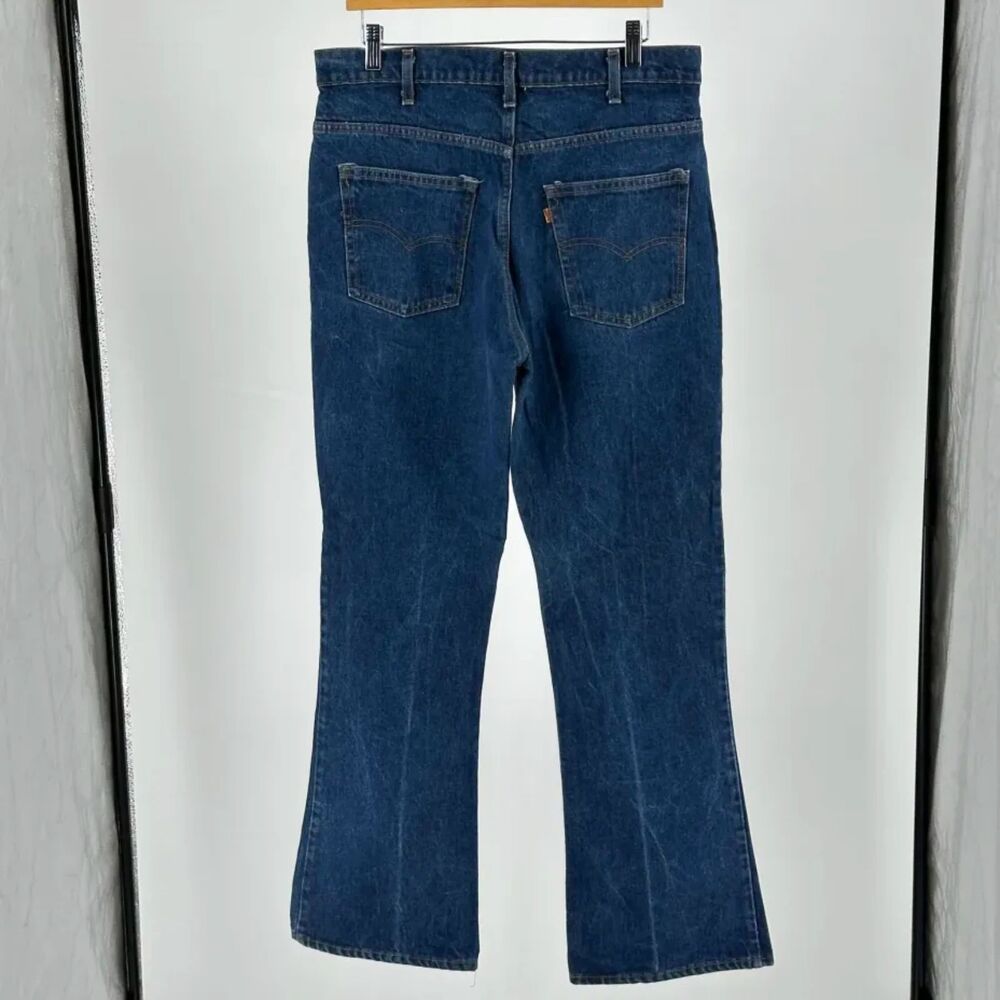 Vintage 80s Levi's 646 Orange Tab Flared Denim Jeans Size 34X32