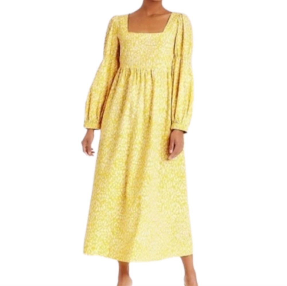 WHO WHAT WEAR | Bright Yellow Floral Maxi Dress
