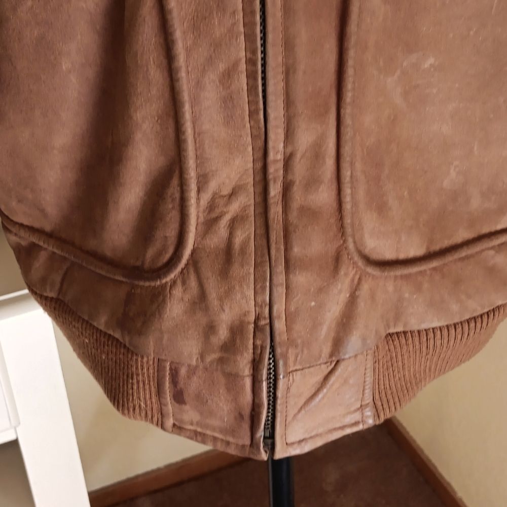 Vintage Mixed Blues Bomber Style Leather Jacket. Vintage. Y2K. Outdoor. - Picture 3 of 15