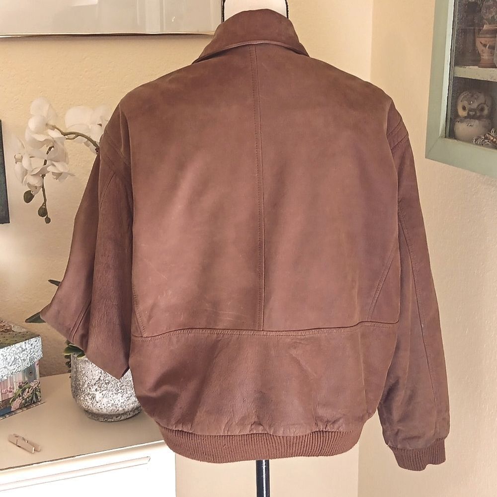 Vintage Mixed Blues Bomber Style Leather Jacket. Vintage. Y2K. Outdoor. - Picture 6 of 15
