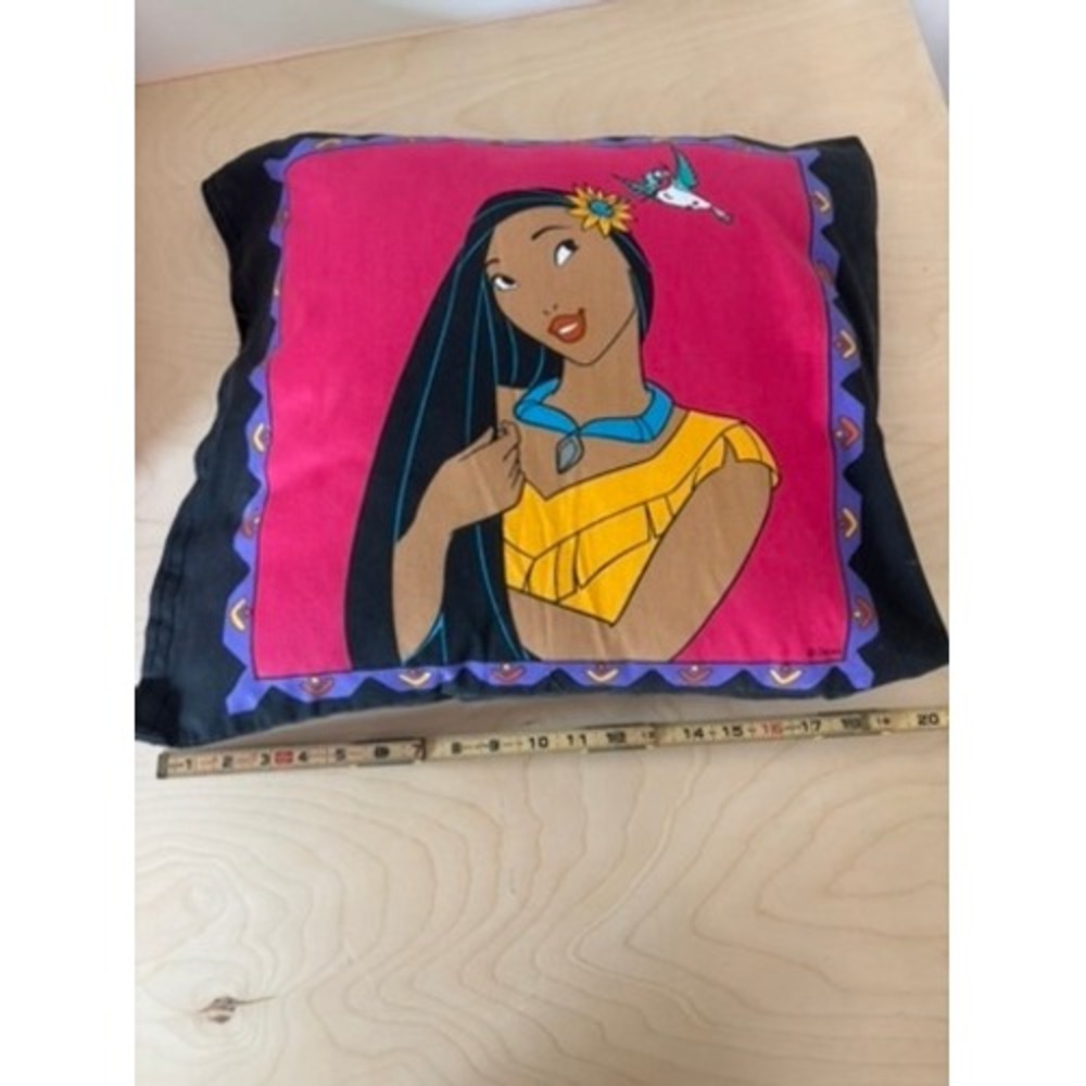 Disney Pocahontas Throw Pillow 18x18 Pink Black Vintage 90s Nostalgia Decor Flit - Picture 6 of 6