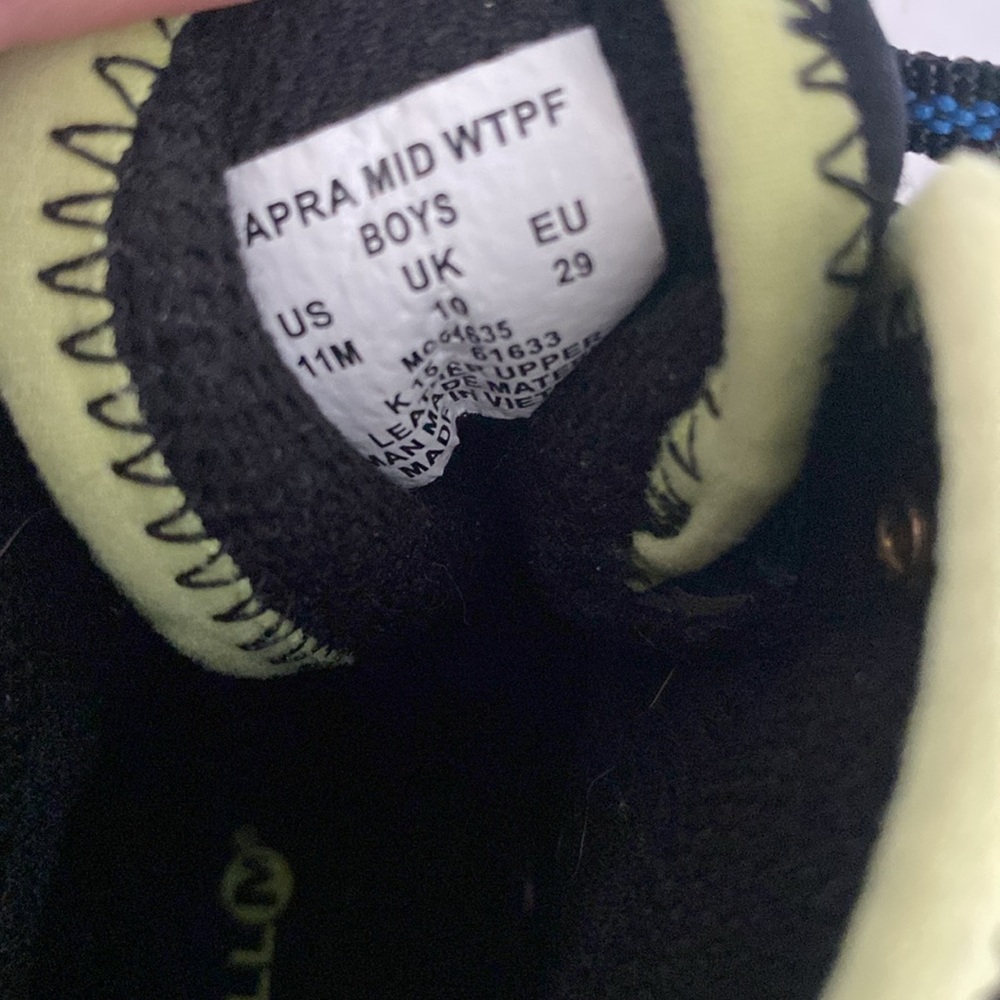 Merrell Kids Outdoor Adventure Apra Mid WTPF Boots- Green and Gray - Picture 7 of 10