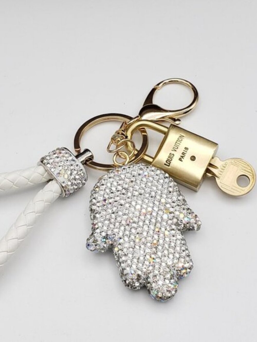Louis Vuitton Gold Padlock 🔒 Key Set Authentic LV w/ Unbranded Evil Eye Charm - Picture 7 of 9