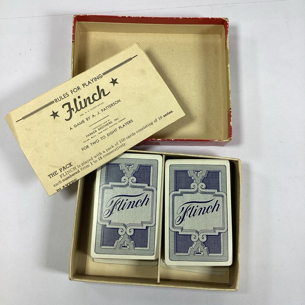 Vintage Flinch Card Game Complete Parker Brothers 1938 Classic Family Red Box - Picture 6 of 12