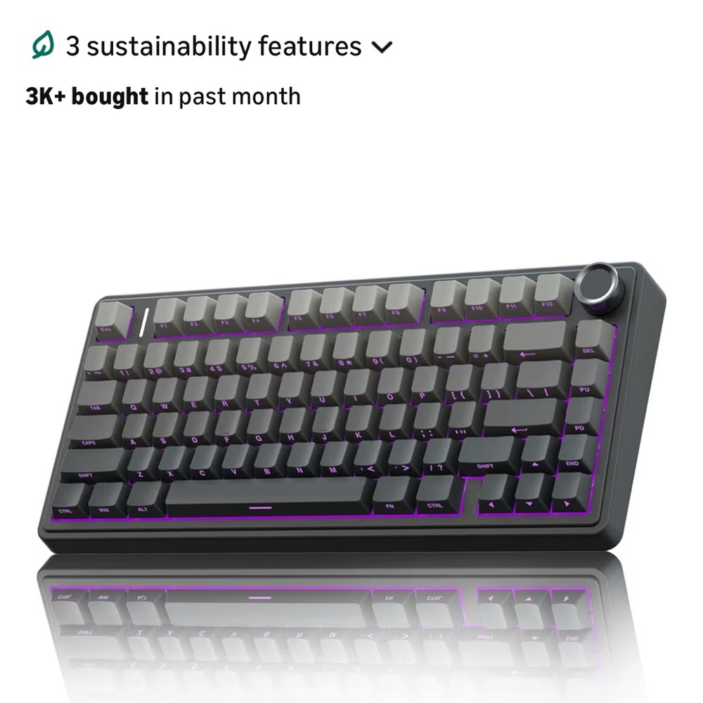 Aula a75 modified Mechanical Keyboard with leopard print keycaps - Picture 4 of 5
