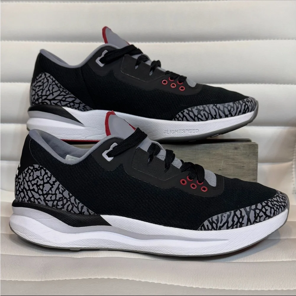 Jordan Zoom Tenacity 88 Black Cement Elephant Print Size 10 Preowned Clean - Picture 11 of 15