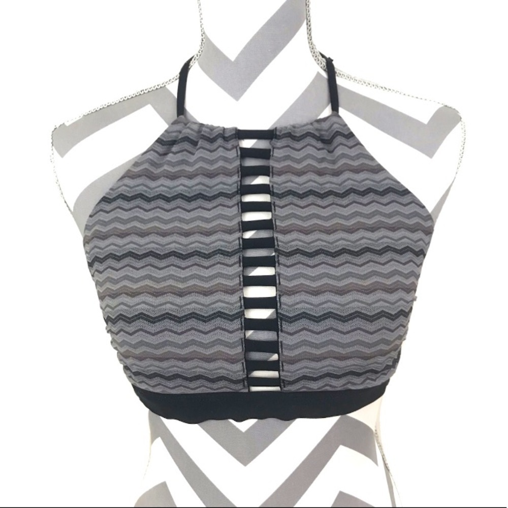 Athleta Chevron Lace-up Bikini Top - Size S