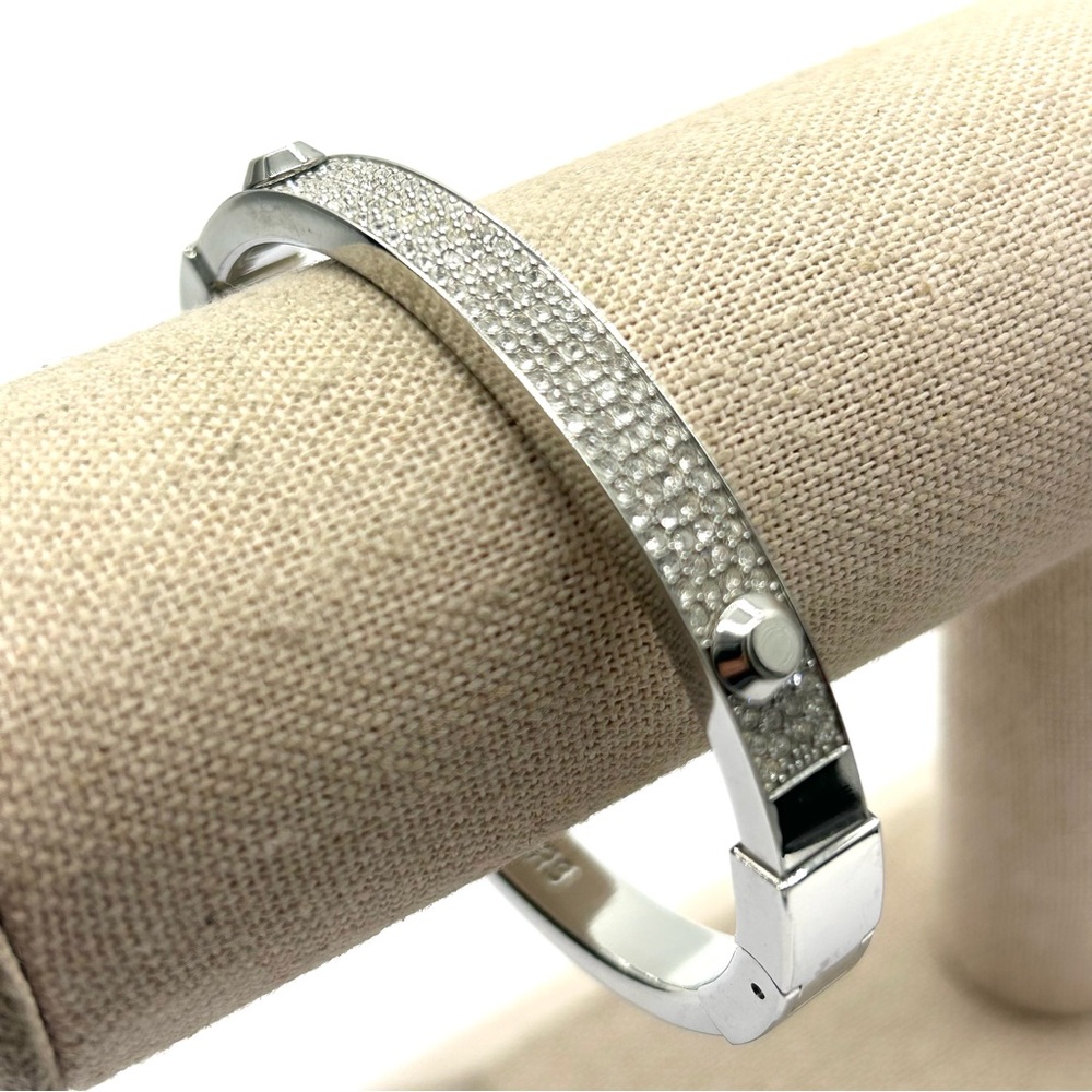 Michael Kors Brilliance Silver Pave Hinged Bangle