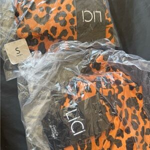 Lici fit Women's Orange Leopard Print Pants and bra