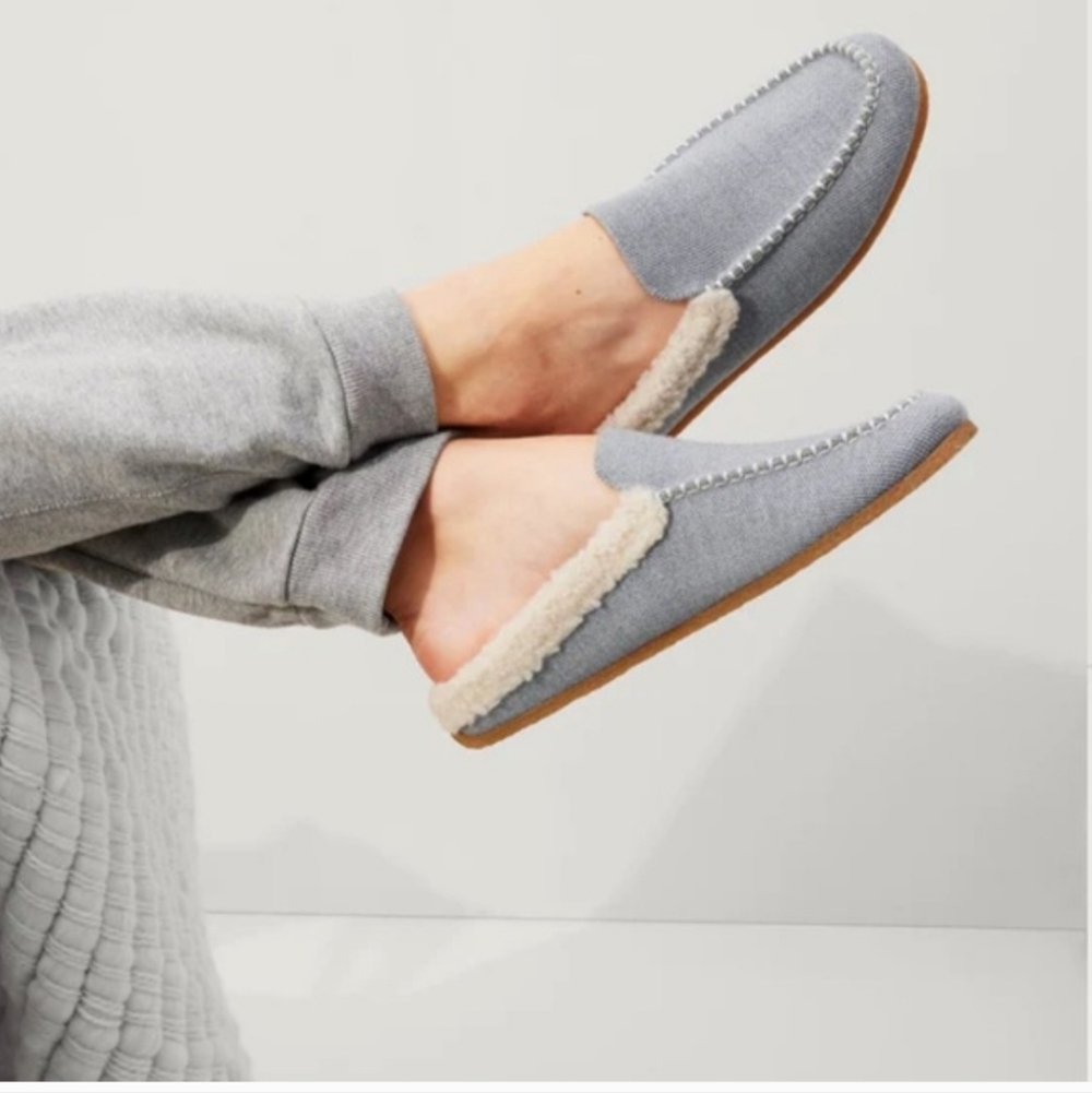 Rothy's Holly Scuff Glacier Gray Slipper Loafers