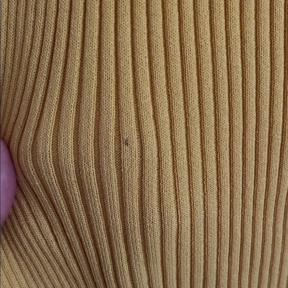 STAUD Two-Tone Ribbed Midi Skirt in Yellow and Orange - Picture 3 of 4