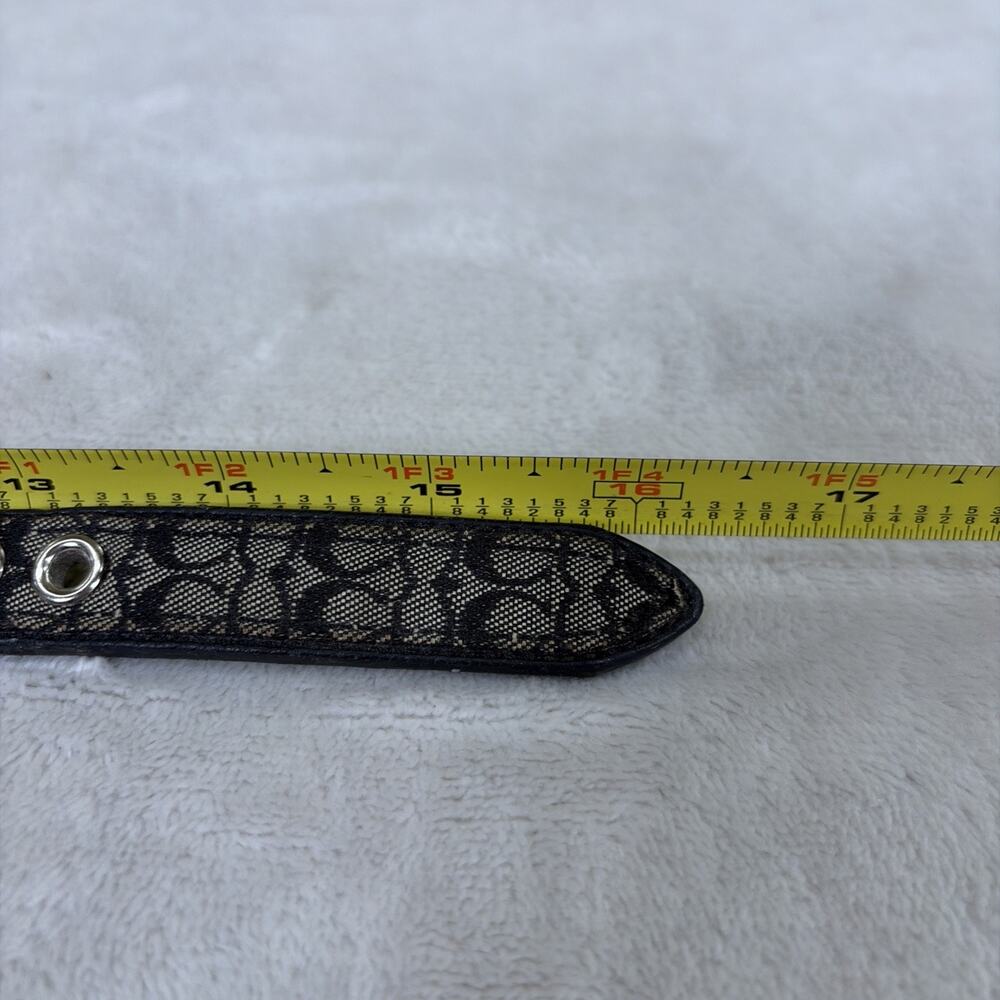 COACH Black Leather + CC Cloth Logo Dog Collar 4003 Sz Small Vintage Bnfts Chrty - Picture 7 of 7