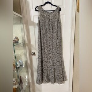 Elegant Gray Lace and Sequins Dress