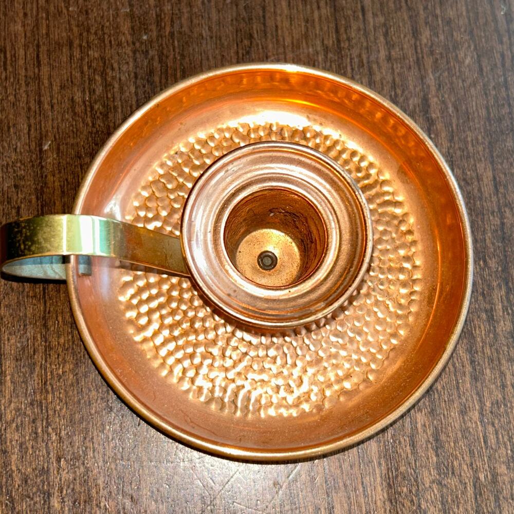 Vtg Coppercraft Guild Bedside Candle Stick Holder Copper & Brass - Picture 2 of 6
