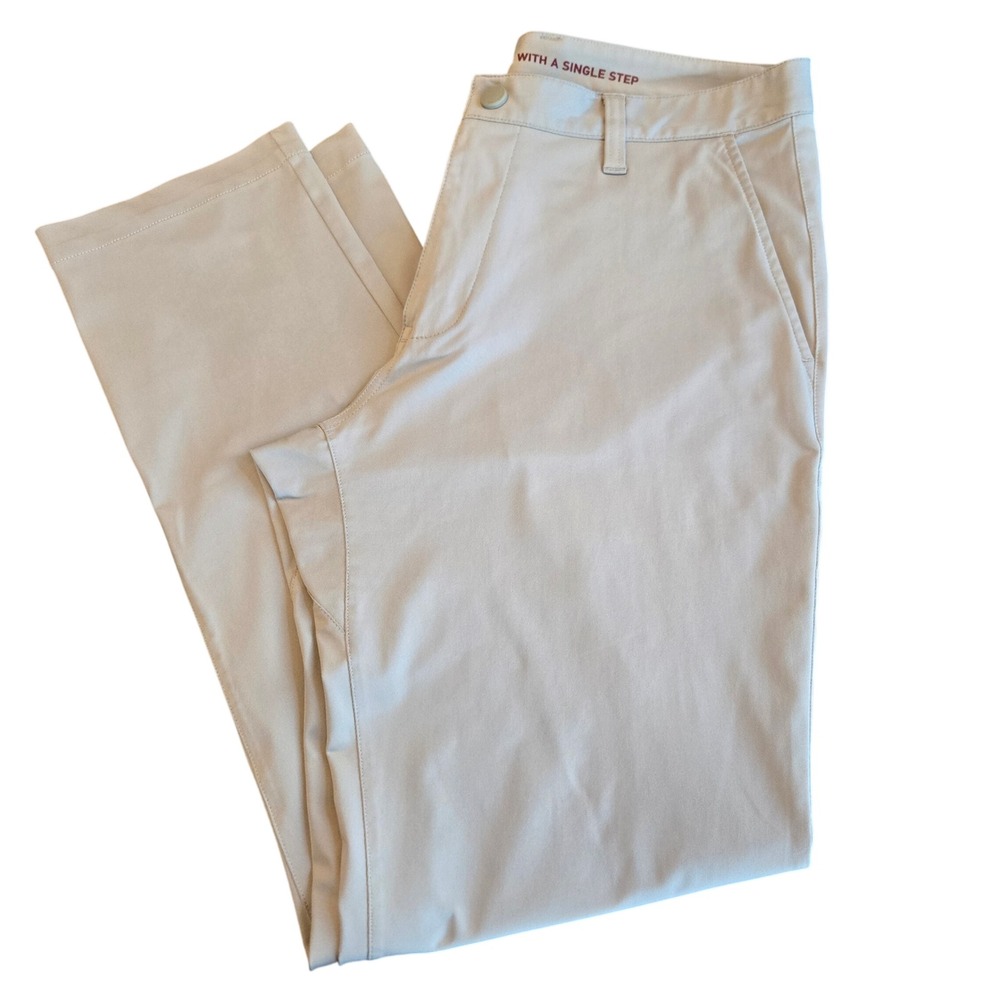 Rhone Commuter Pants Mens 31 Khaki Tan Slim Straight Technical Stretch Chino