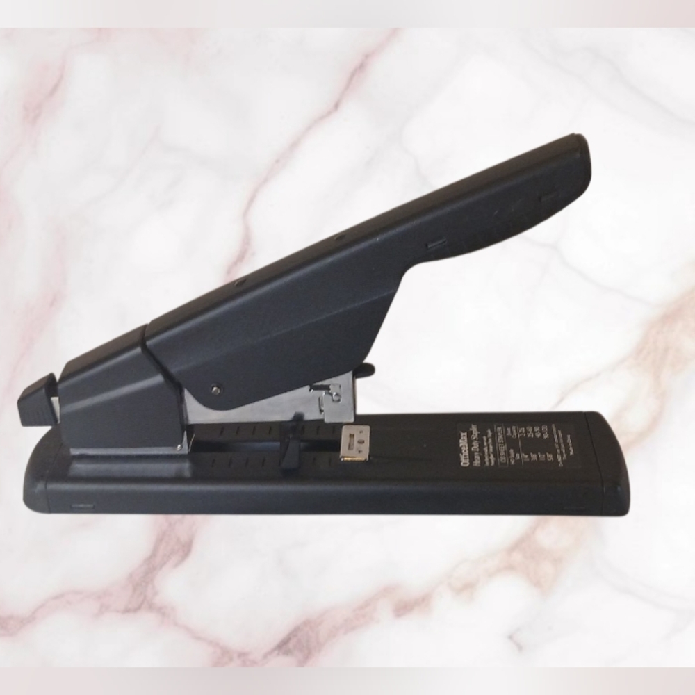 Heavy-Duty Stapler Metal Long Reach Black Industrial. Size 12" L X