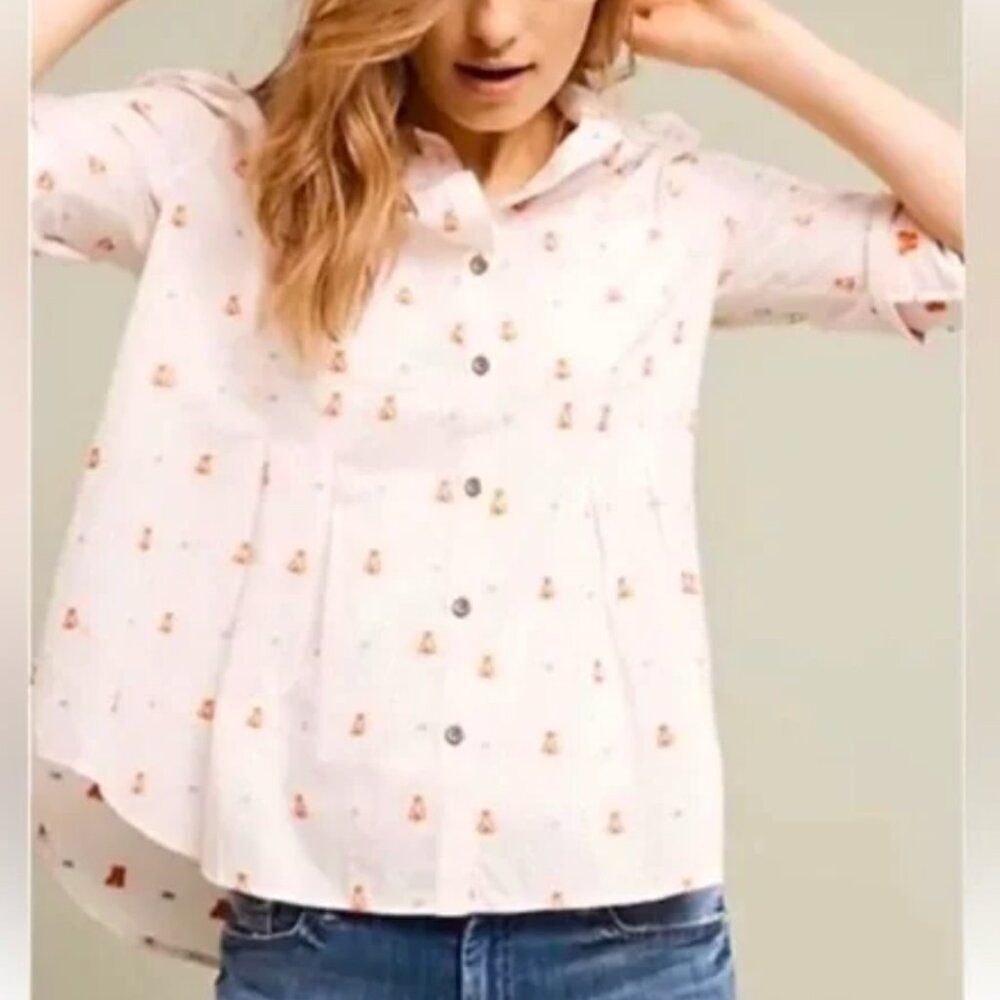 Anthropologie Maeve Miette Teepee Camping Shirt Button Down Shirt in Size 6