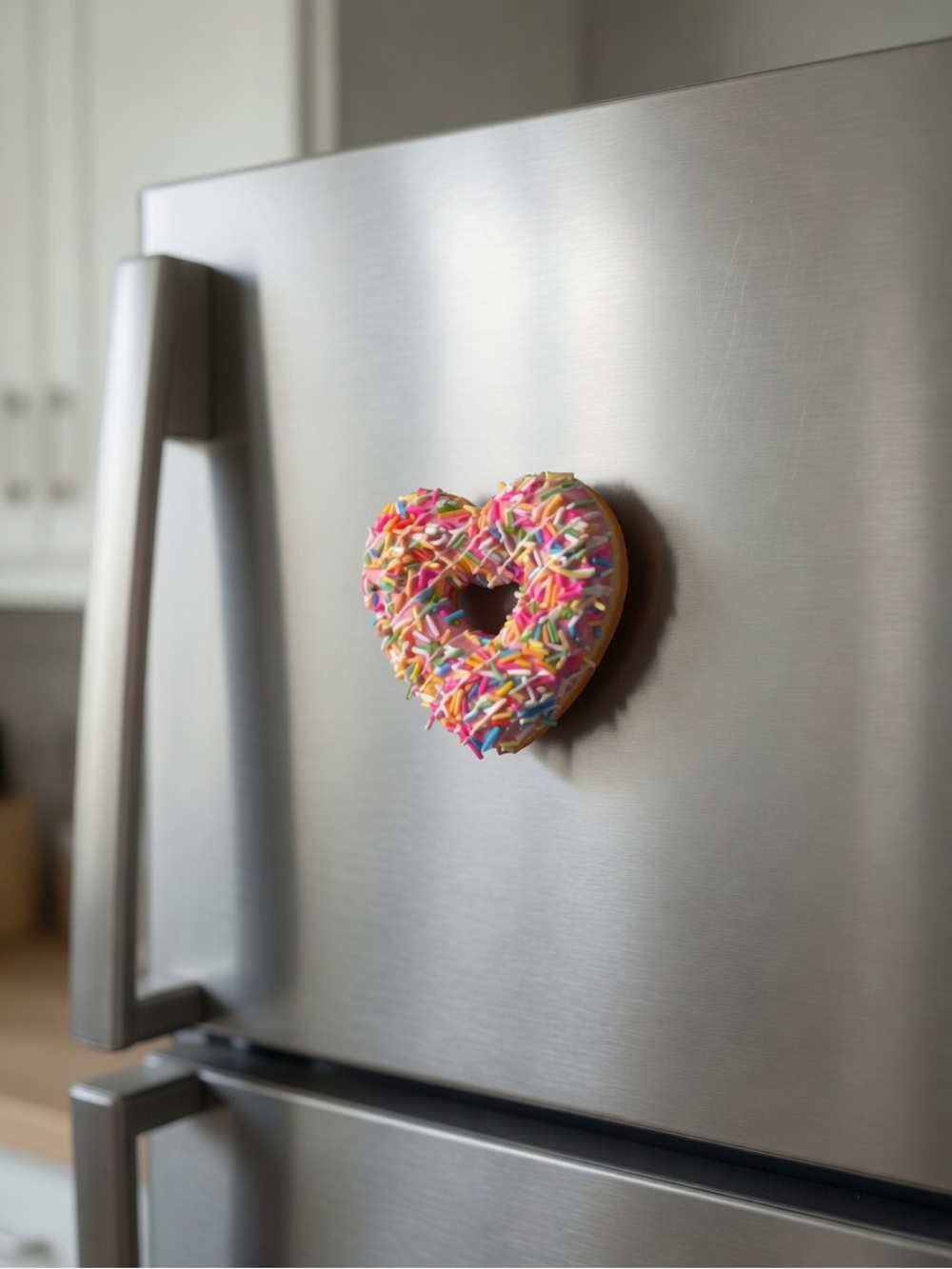Pink sprinkle donut magnet