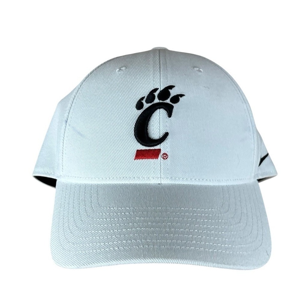 Nike Cincinnati Bearcats Hat White Adjustable UC C Paw Logo One Size