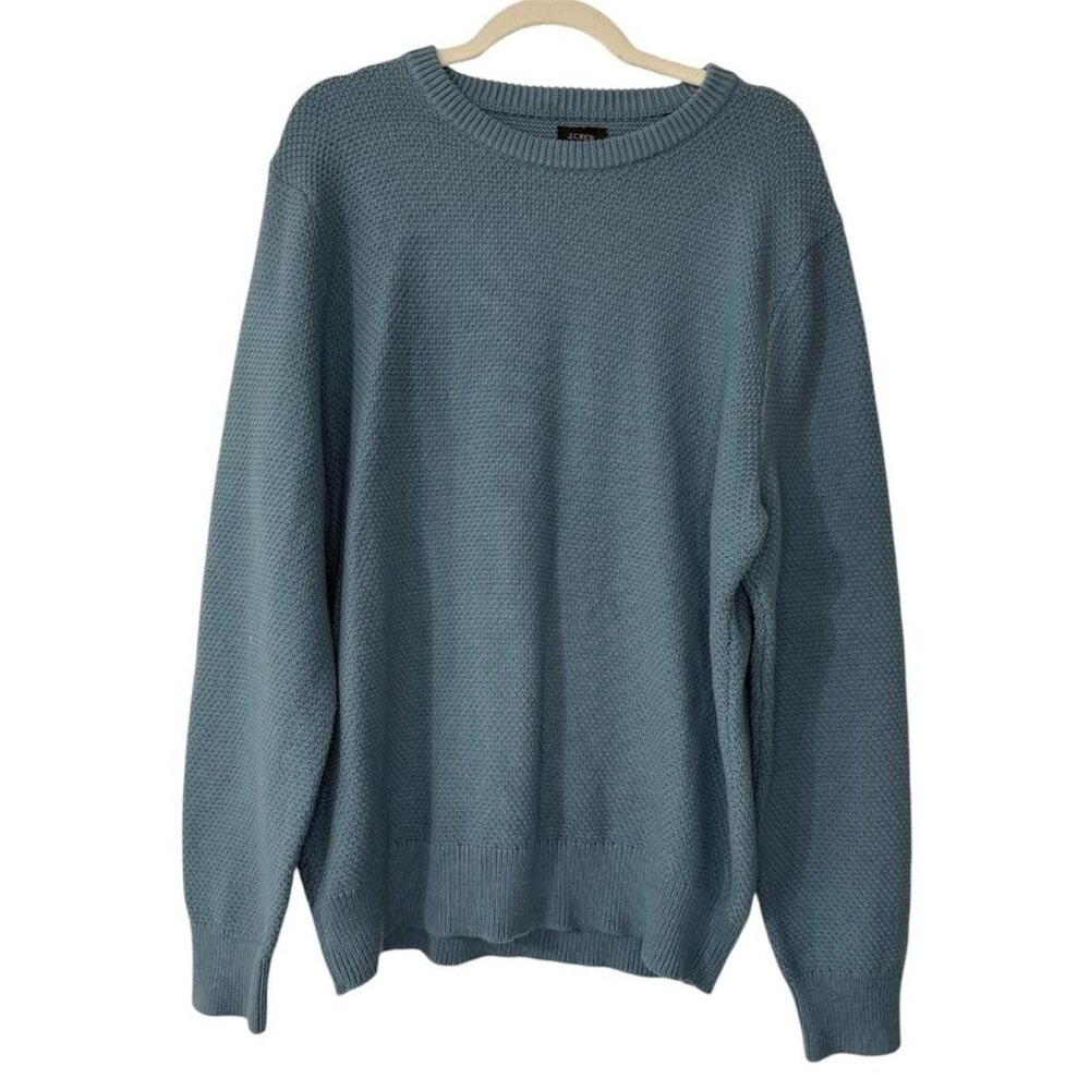 Jcrew Blue Basket Stitch 100% Cotton Sweater