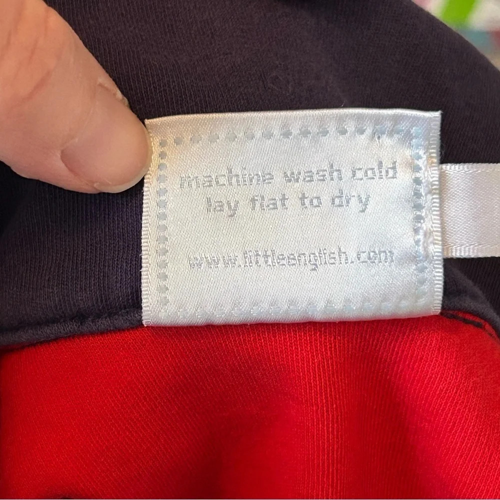 Little English Boy's Size 8 Hastings Half-Zip Red Navy Blue Pullover Colorblock - Picture 4 of 5