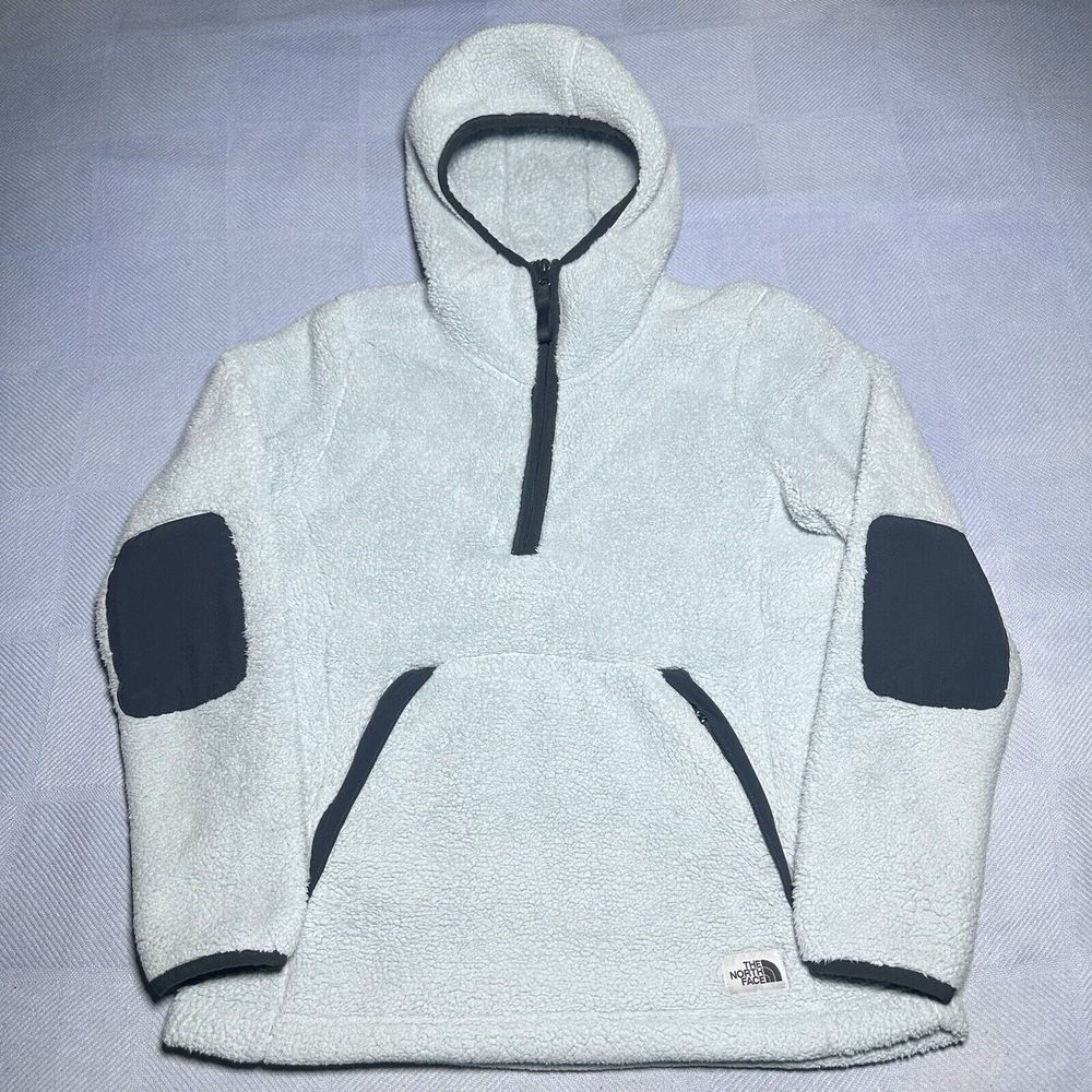The North Face Campshire Sherpa Light Baby Blue‎ 1/4 Zip Hoodie Women's Medium