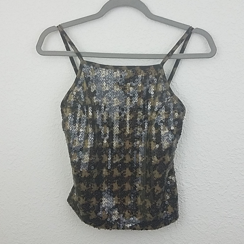 𝅺NWT express cami small sequined shelf bra Y2K