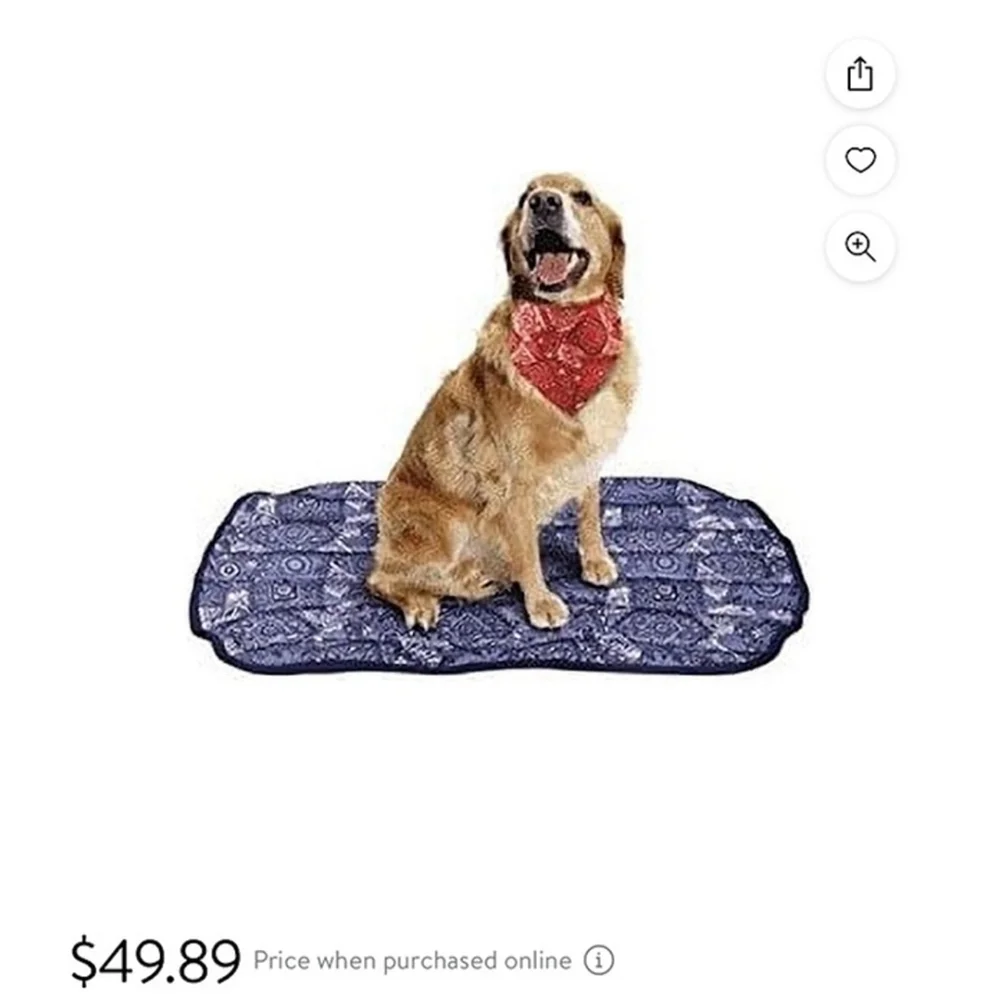 MiraCool Reusable Cooling Dog Mat, Large 26x36 Blue Bandana Pattern - Picture 4 of 6