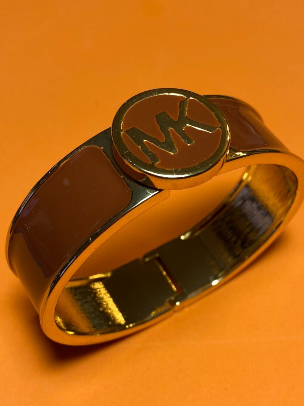 Michael Kors Hinged Brown MK logo Bracelet - Picture 4 of 4