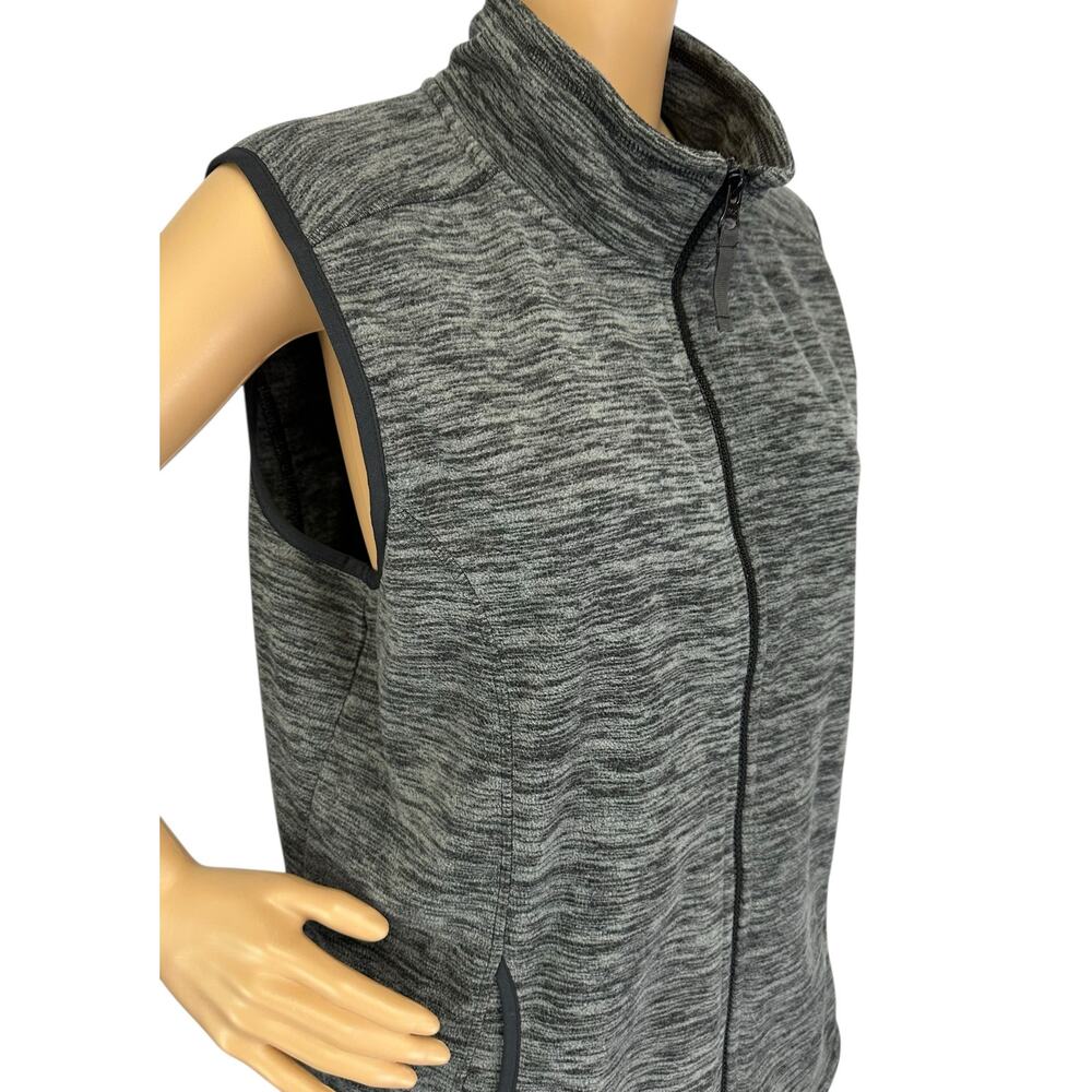 2/$30 St. John's Bay Active Heathered Fleece Zip Vest Gray Pockets Size XL - Picture 8 of 10