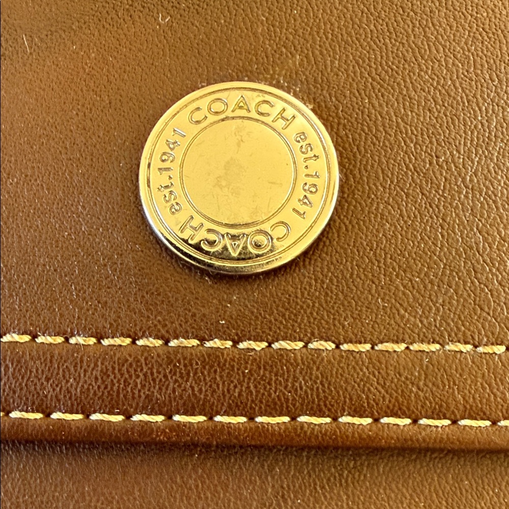 Coach Chocolate Brown Leather Continental Wallet with Logo Snap - Picture 2 of 10