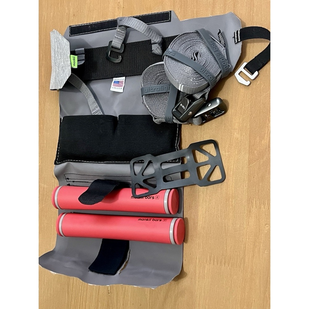 Monkii Bars 2 Portable Suspension Trainer Fitness Travel Workout Adventure Kit