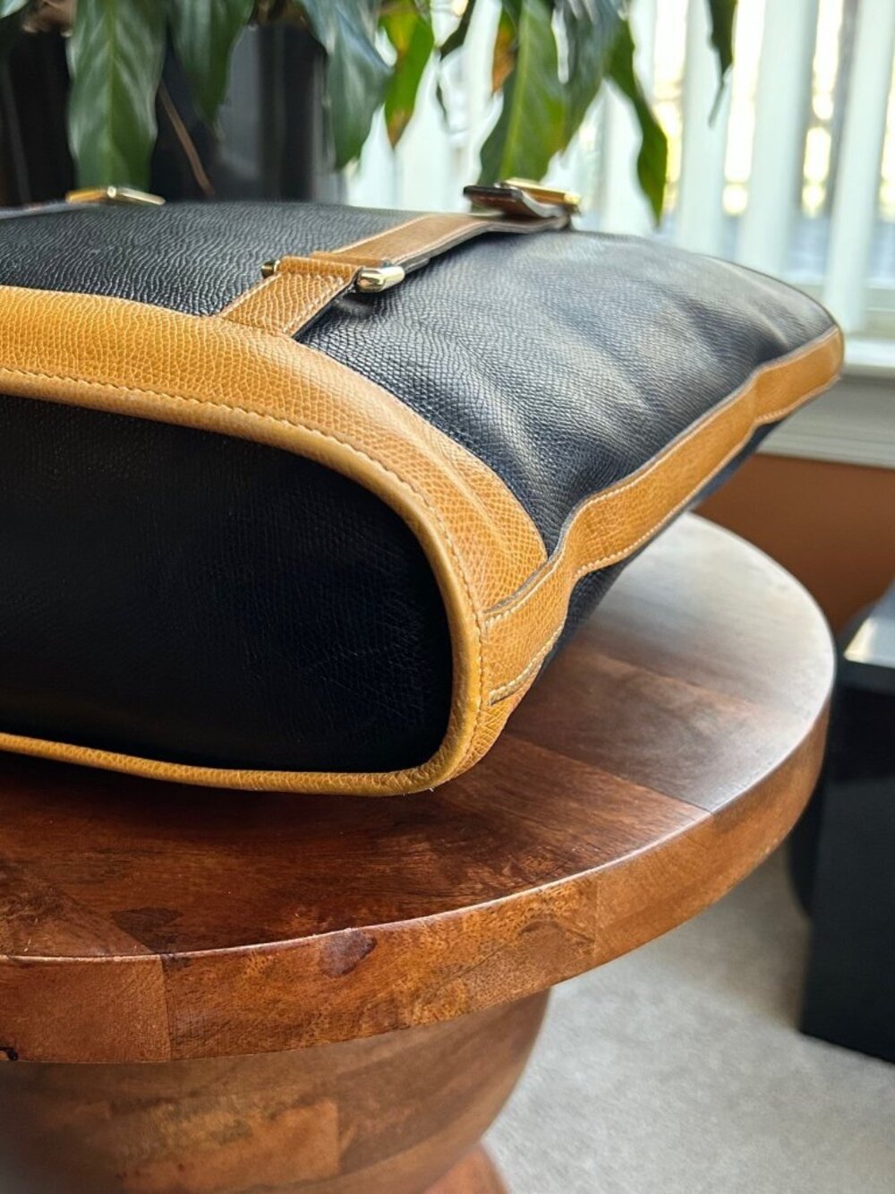 MORABITO Leather Tote Bag Black, Camel Tan - Picture 15 of 15