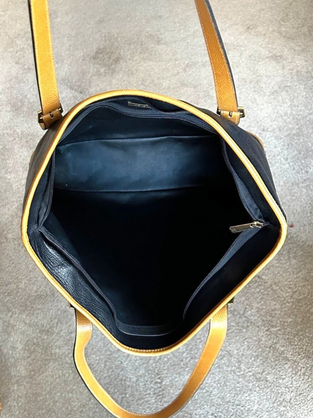 MORABITO Leather Tote Bag Black, Camel Tan - Picture 11 of 15
