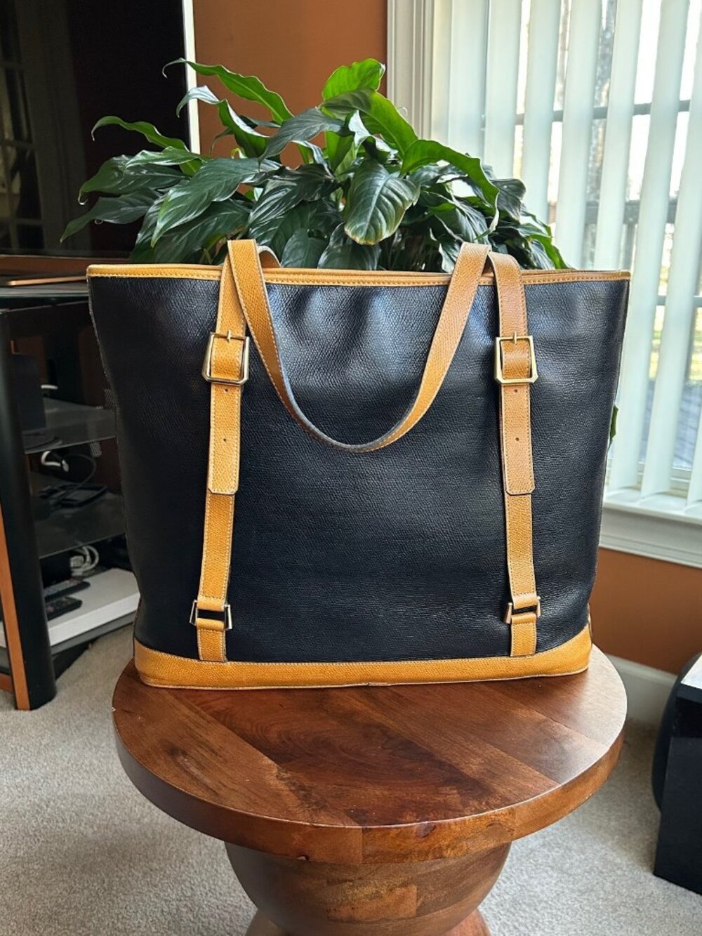 MORABITO Leather Tote Bag Black, Camel Tan - Picture 5 of 15