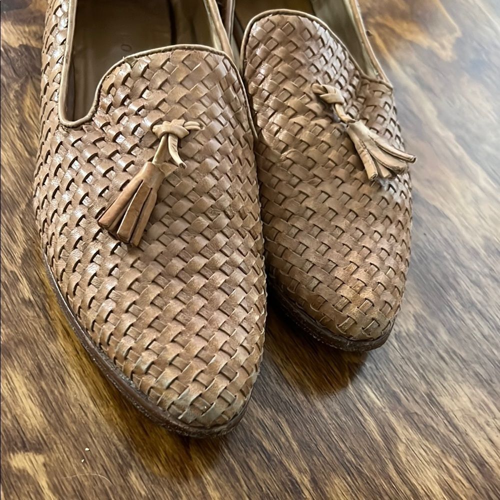 Nisolo Tan Woven Leather Loafers - Picture 9 of 10