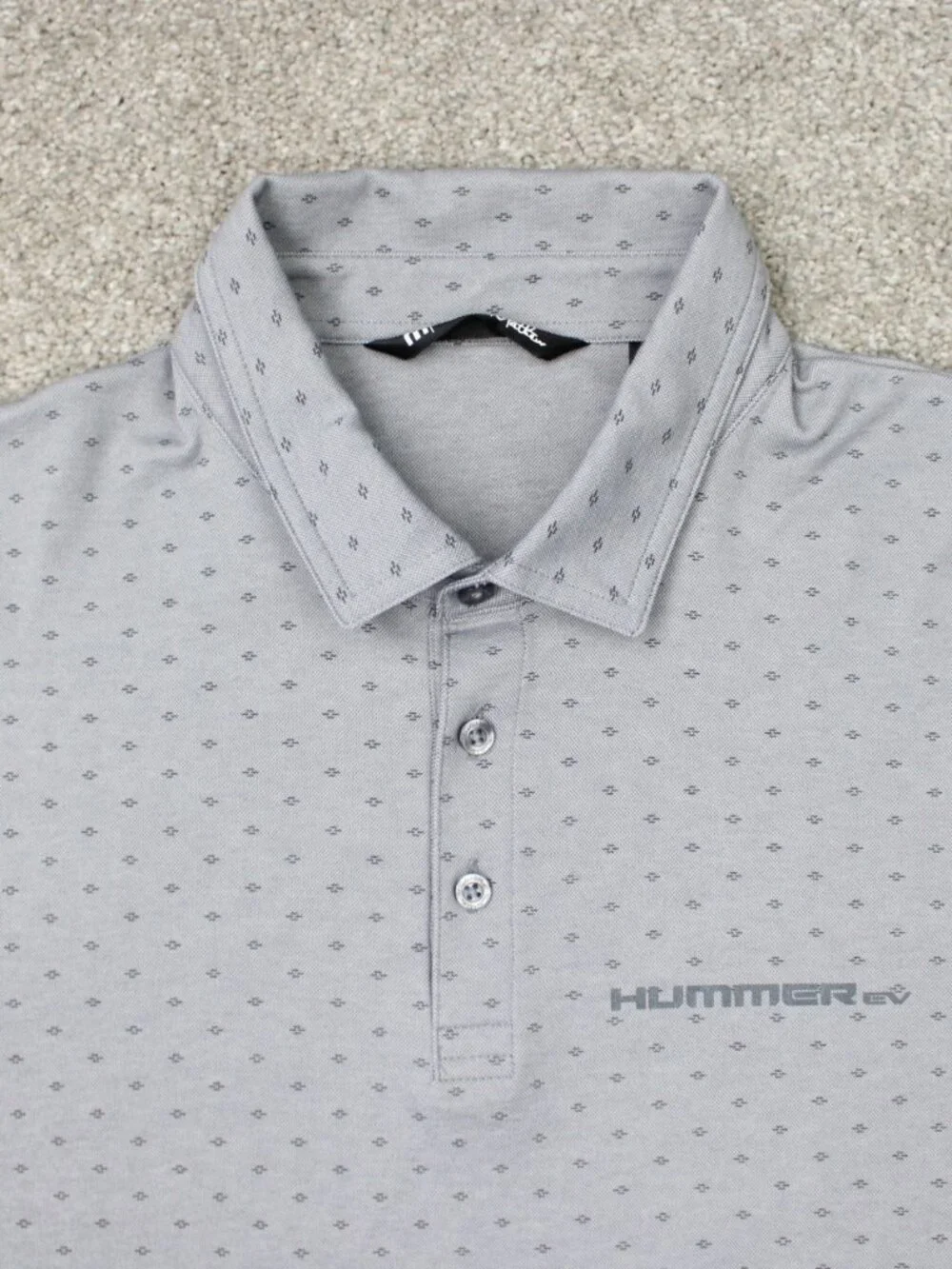 Travis Mathew Polo Shirt Mens Large Gray Geometric AOP Hummer Collection S/S - Picture 4 of 13