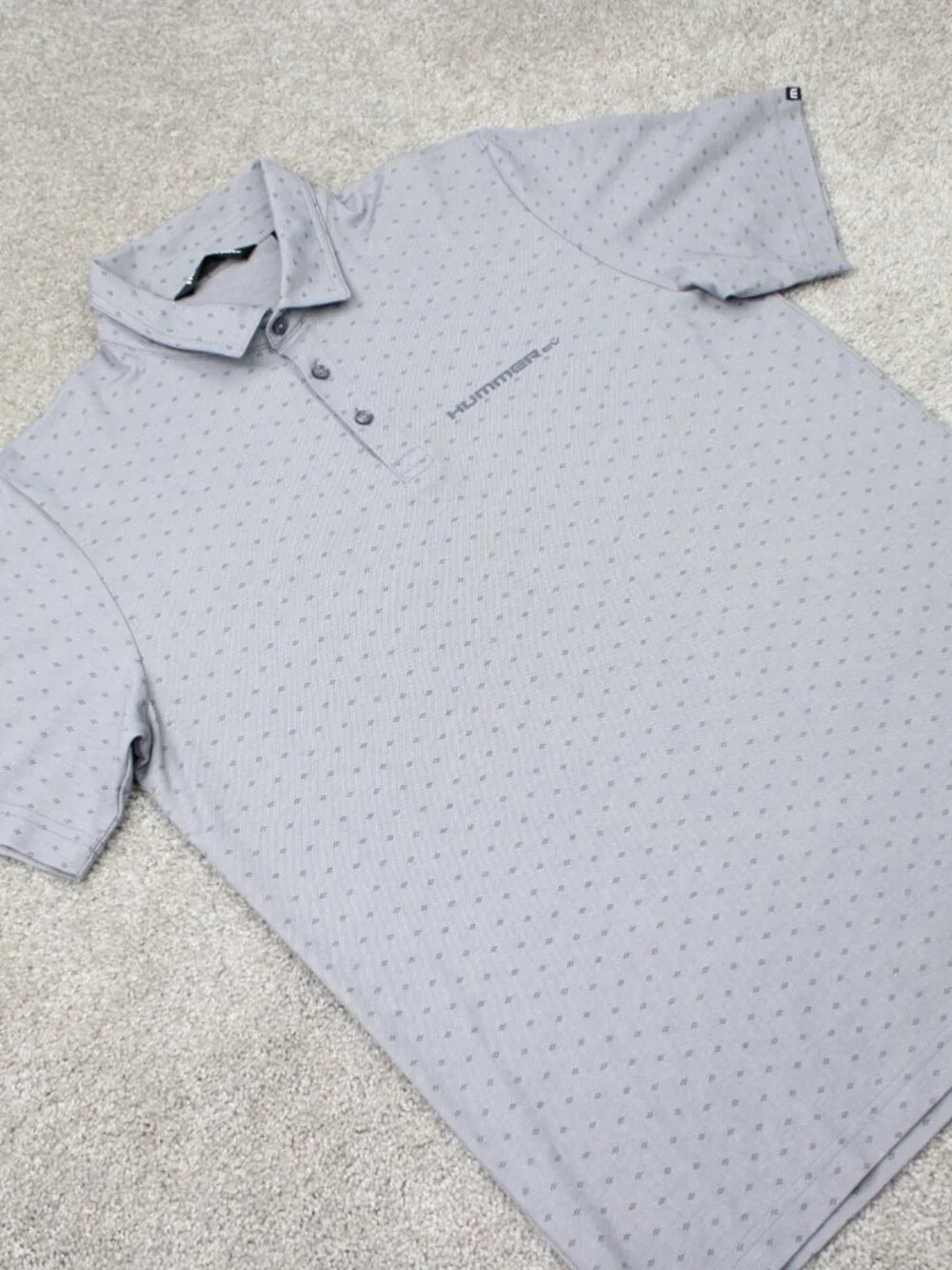 Travis Mathew Polo Shirt Mens Large Gray Geometric AOP Hummer Collection S/S - Picture 6 of 13