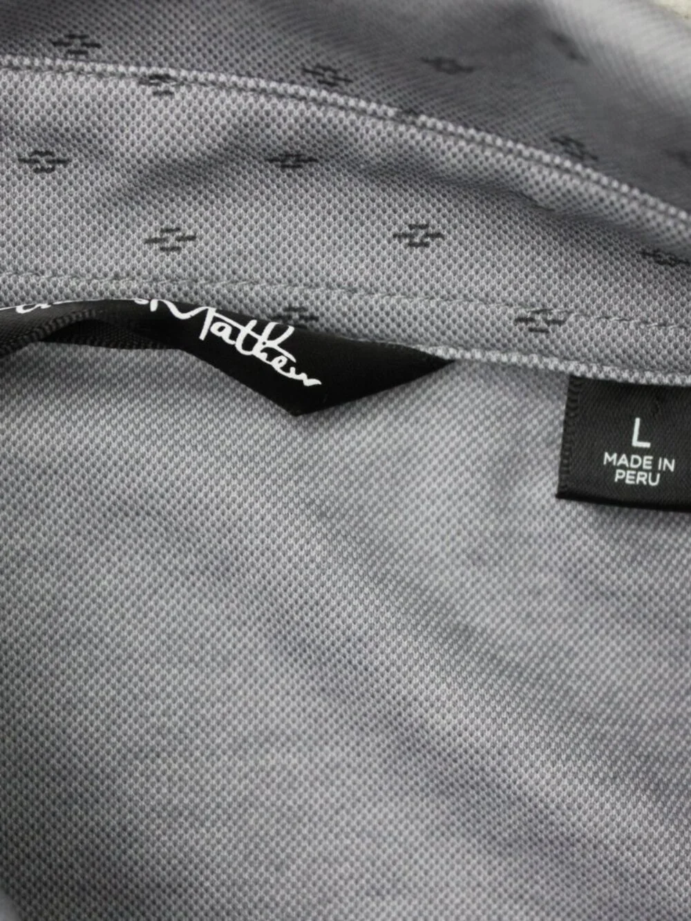 Travis Mathew Polo Shirt Mens Large Gray Geometric AOP Hummer Collection S/S - Picture 7 of 13