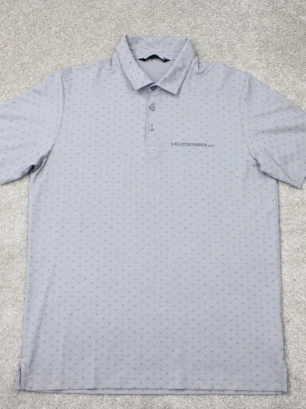 Travis Mathew Polo Shirt Mens Large Gray Geometric AOP Hummer Collection S/S - Picture 2 of 13
