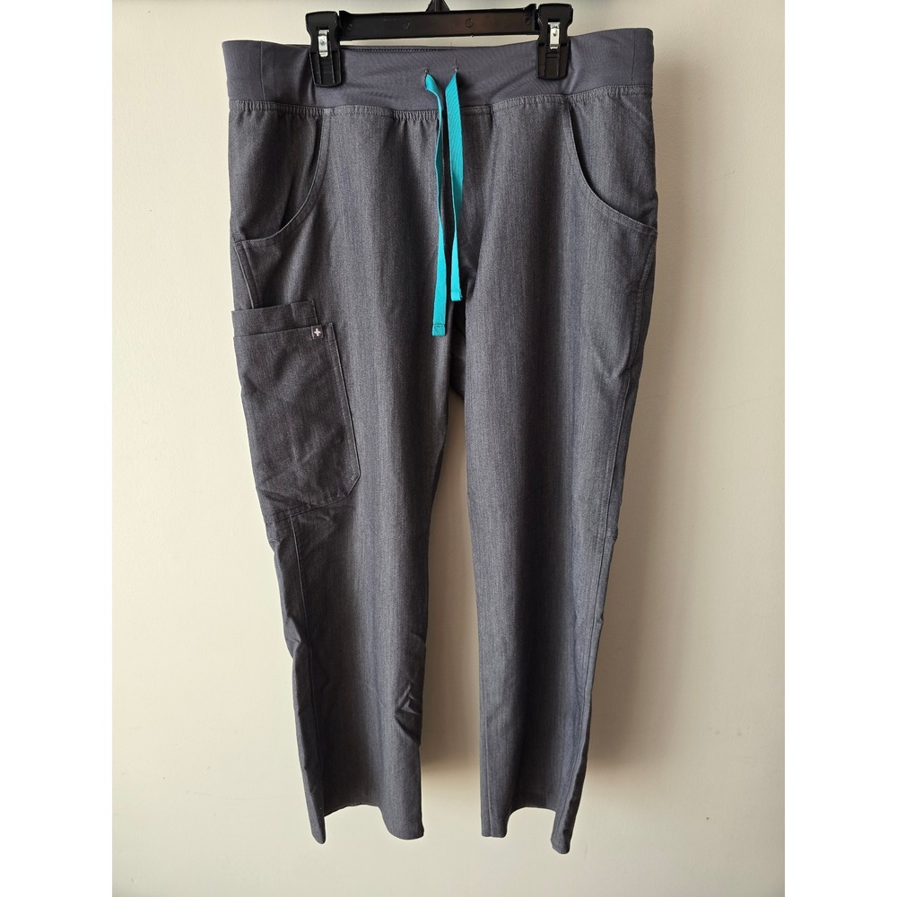 FIGS Scrub Pants Women Heather Graphite Gray Size Medium Petite