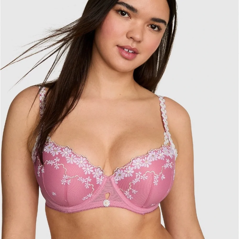 🎀VS Pink Wink daisies push up balconette bra sz 40DD NWT - Picture 1 of 9
