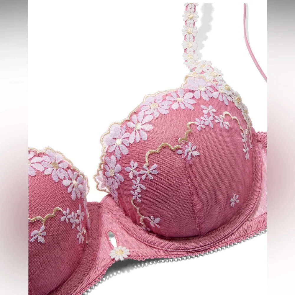 🎀VS Pink Wink daisies push up balconette bra sz 40DD NWT - Picture 4 of 9
