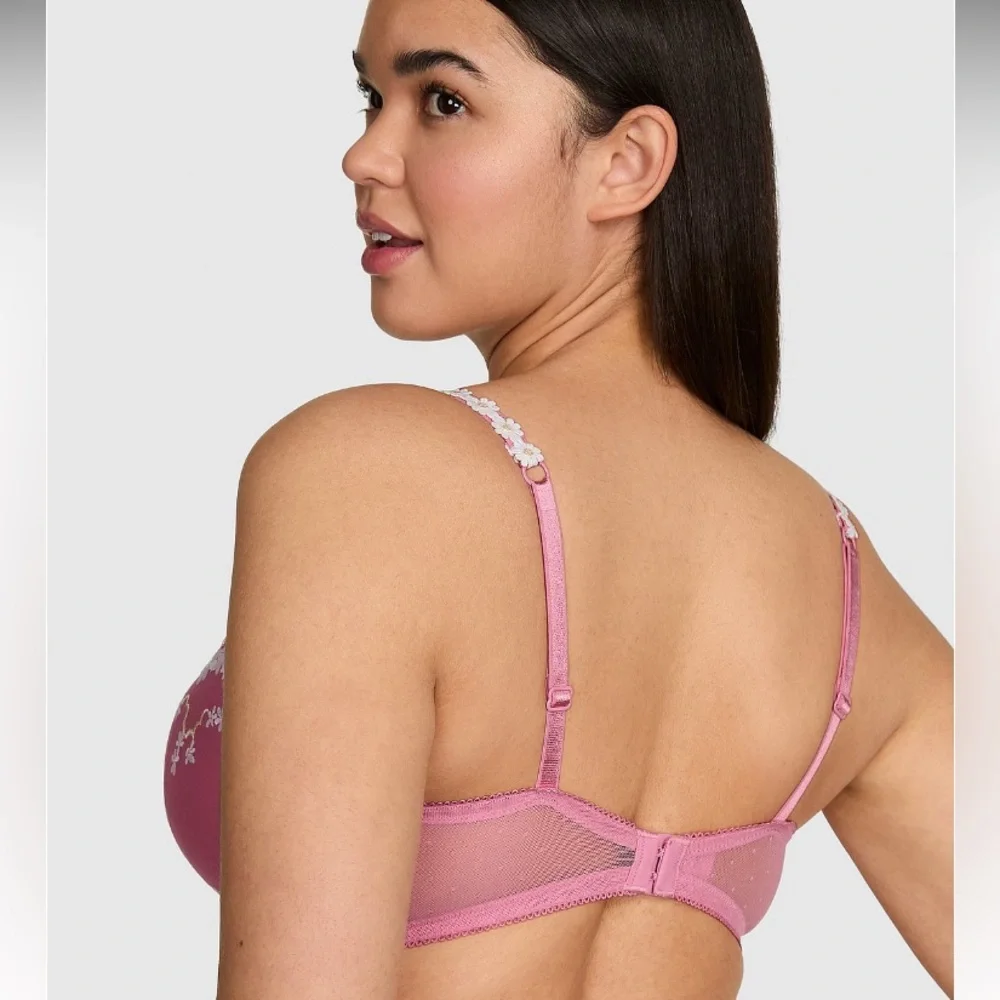🎀VS Pink Wink daisies push up balconette bra sz 40DD NWT - Picture 2 of 9