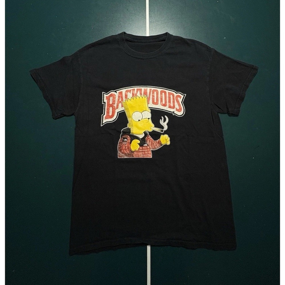 Bart Simpson Backwoods Smoking T Shirt Men's Medium Black Streetwear Hypebeast